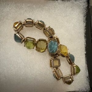 Elegant Multi-Color Gemstone stretch Bracelet, vintage
